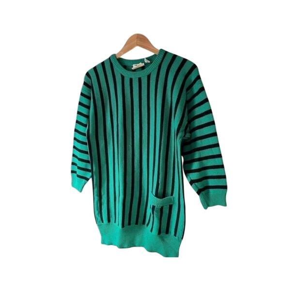 Vintage Green Striped Tunic Sweater - Picture 10 of 11